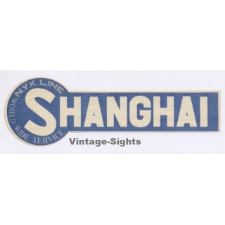 N.Y.K. Shipping Line To Shanghai (Vintage Luggage Label ~1930s/1940s)