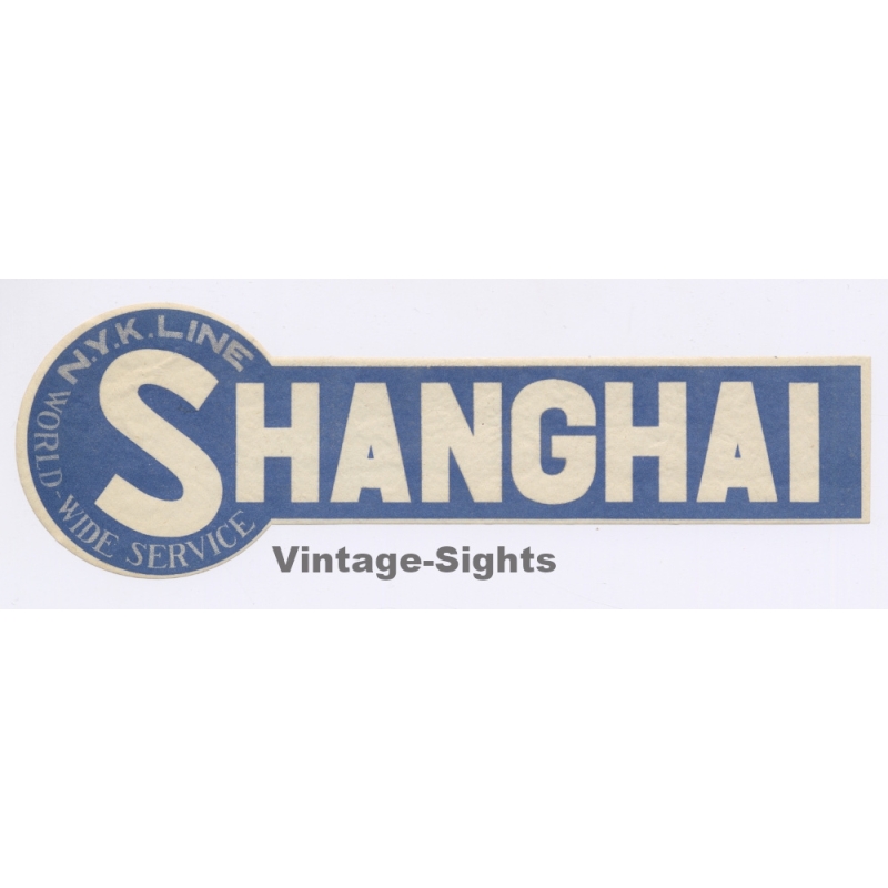 N.Y.K. Shipping Line To Shanghai (Vintage Luggage Label ~1930s/1940s)
