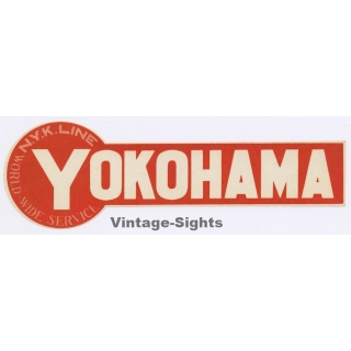 N.Y.K. Shipping Line To Yokohama / Japan (Vintage Luggage Label ~1930s/1940s)