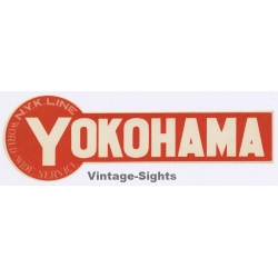 Japan: N.Y.K. Shipping Line To Yokohama (Vintage Luggage Label ~1930s/1940s)