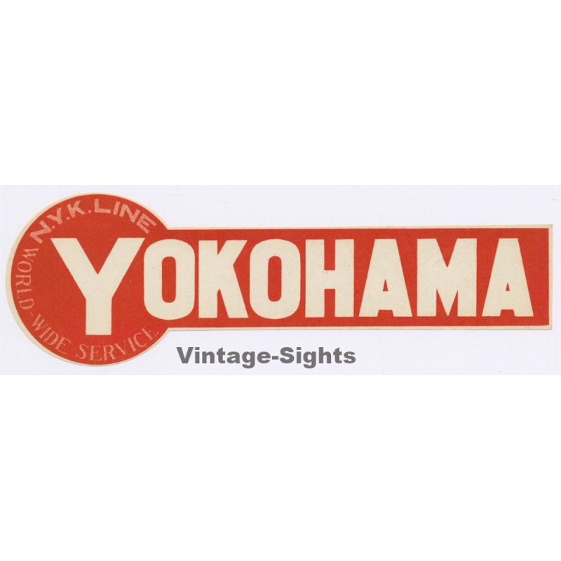 Japan: N.Y.K. Shipping Line To Yokohama (Vintage Luggage Label ~1930s/1940s)