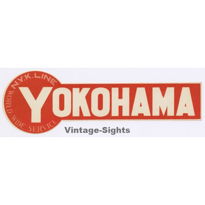 N.Y.K. Shipping Line To Yokohama / Japan (Vintage Luggage Label ~1930s/1940s)