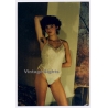 Erotic Study: Racy Dark-Haired Female With Hairy Armpits*2 / Lingerie (Vintage Photo East Germany 1990s)