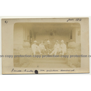 Belgian Congo 1913: A Sunday Quintet / Colonial Masters (Vintage RPPC)