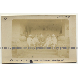 Belgian Congo 1913: A Sunday Quintet / Colonial Masters (Vintage RPPC)