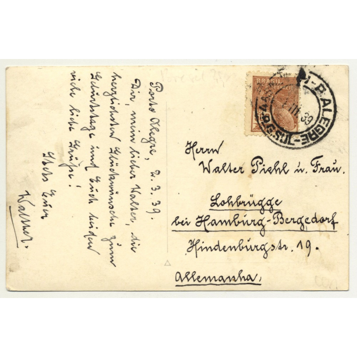 Porto Alegre / Brazil: Vista Parcial (Vintage RPPC 1939)