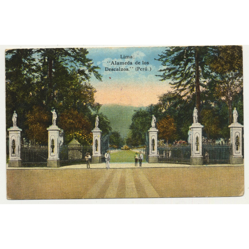 Lima / Peru: Alameda De Los Descalzos (Vintage Postcard ~1920s)