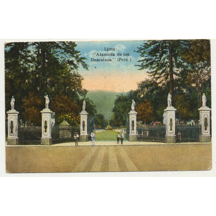 Lima / Peru: Alameda De Los Descalzos (Vintage Postcard ~1920s)
