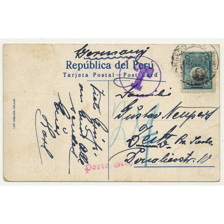 Lima / Peru: Alameda De Los Descalzos (Vintage Postcard ~1920s)