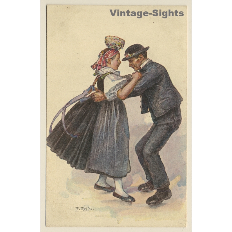 Schwarzwald Tracht: Black Forest Dance - Traditional Costumes*1 (Vintage Artist PC ~1910s)