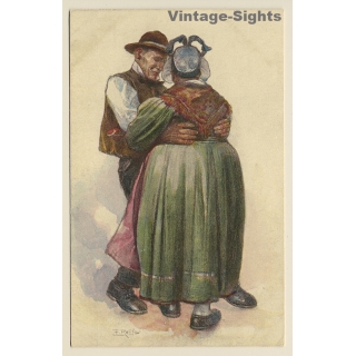 Schwarzwald Tracht: Black Forest Dance - Traditional Costumes*3 (Vintage Artist PC ~1910s)