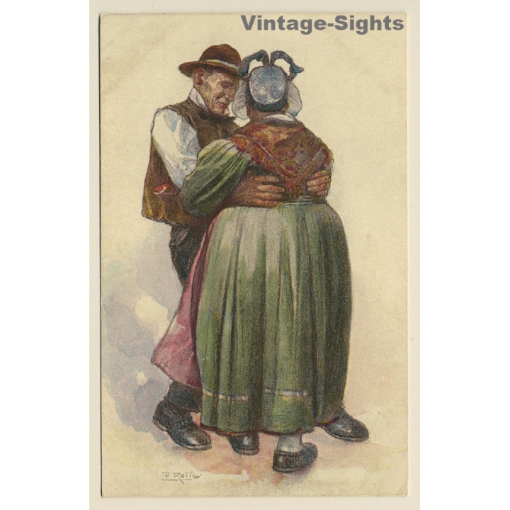 Schwarzwald Tracht: Black Forest Dance - Traditional Costumes*3 (Vintage Artist PC ~1910s)