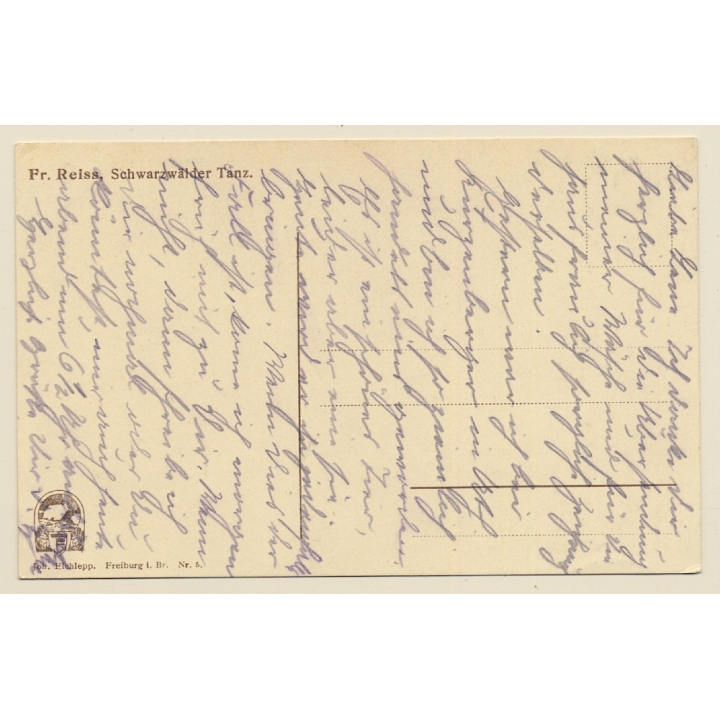 Schwarzwald Tracht: Black Forest Dance - Traditional Costumes*4 (Vintage Artist PC ~1910s)