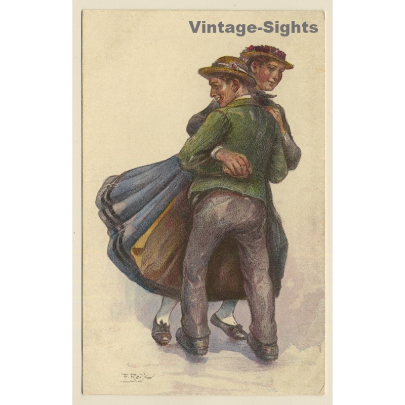 Schwarzwald Tracht: Black Forest Dance - Traditional Costumes*6 (Vintage Artist PC ~1910s)