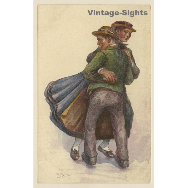 Schwarzwald Tracht: Black Forest Dance - Traditional Costumes*6 (Vintage Artist PC ~1910s)