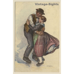 Schwarzwald Tracht: Black Forest Dance - Traditional Costumes*7 (Vintage Artist PC ~1910s)