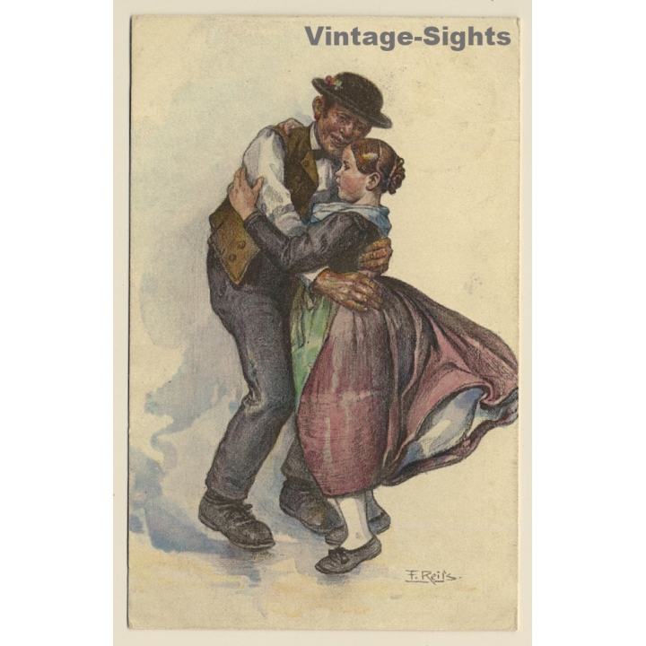 Schwarzwald Tracht: Black Forest Dance - Traditional Costumes*7 (Vintage Artist PC ~1910s)