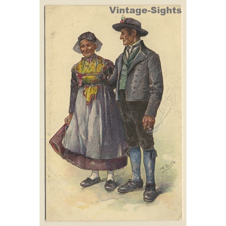 Schwarzwald Tracht: Black Forest Dance - Traditional Costumes*8 (Vintage Artist PC ~1910s)