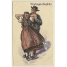 Schwarzwald Tracht: Black Forest Dance - Traditional Costumes*9 (Vintage Artist PC ~1910s)