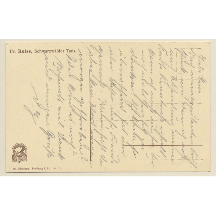 Schwarzwald Tracht: Black Forest Dance - Traditional Costumes*9 (Vintage Artist PC ~1910s)