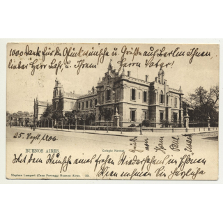 Buenos Aires / Argentina: Colegio Normal (Vintage Postcard 1906)