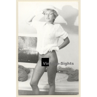 Erotic Study: Natural Short-haired Blonde Semi Nude*1 / Gloves (Vintage Photo GDR 1980s)