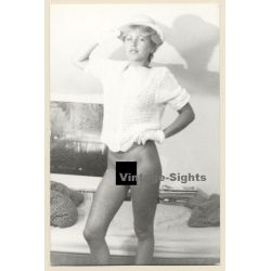 Erotic Study: Natural Short-haired Blonde Semi Nude*1 / Gloves (Vintage Photo GDR 1980s)