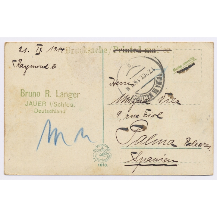 German Propaganda WW1: Den russischen Bär vom Osten... / Cartoon (Vintage PC 1914)