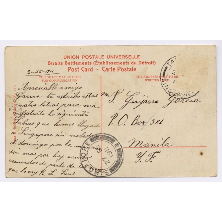 Singapore: Chinese Funeral (Vintage PC 1911)