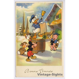 Disney: Mickey Mouse, Donald Duck, Huey & Pig (Vintage PC 1956)