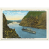Destroyers Of U.S. Navy Passing The Culebra Cut / Panama Canal (Vintage Postcard ~1920s)