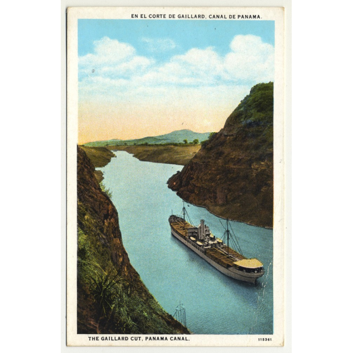 The Gaillard Cut / Panama Canal (Vintage Postcard ~1920s)