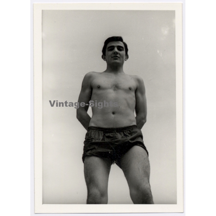 Handsome Young Man In Swimming Trunks*5 / Gay INT (Vintage Photo 1960s)