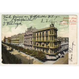 Buenos Aires / Argentina: Avenida De Mayo De Piedras A Bolivar (Vintage Postcard ~1910s)