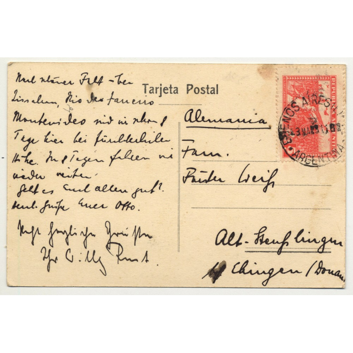 Buenos Aires / Argentina: Plaza De Mayo (Vintage Postcard 1916)