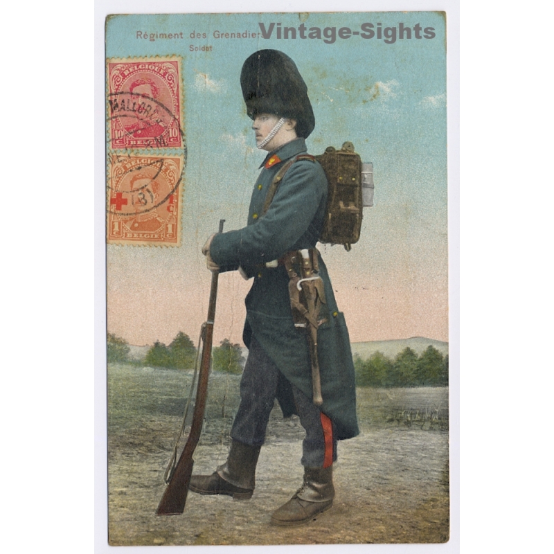 Belgian Army: Régiment des Grenadiers - Soldat / Uniform (Vintage PC 1919)