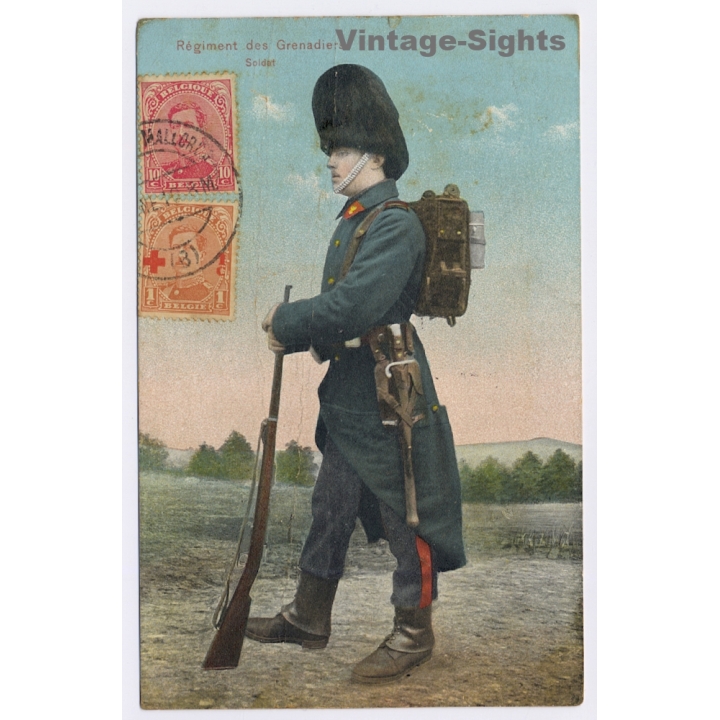 Belgian Army: Régiment des Grenadiers - Soldat / Uniform (Vintage PC 1919)