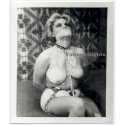 BDSM Study: Busty Blonde Maid In Chain Bondage / Gag - Septum (2nd Gen. Photo France  1960s)