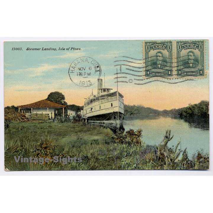 Isle of Pines / Cuba: Steamer Landing (Vintage PC 1913)