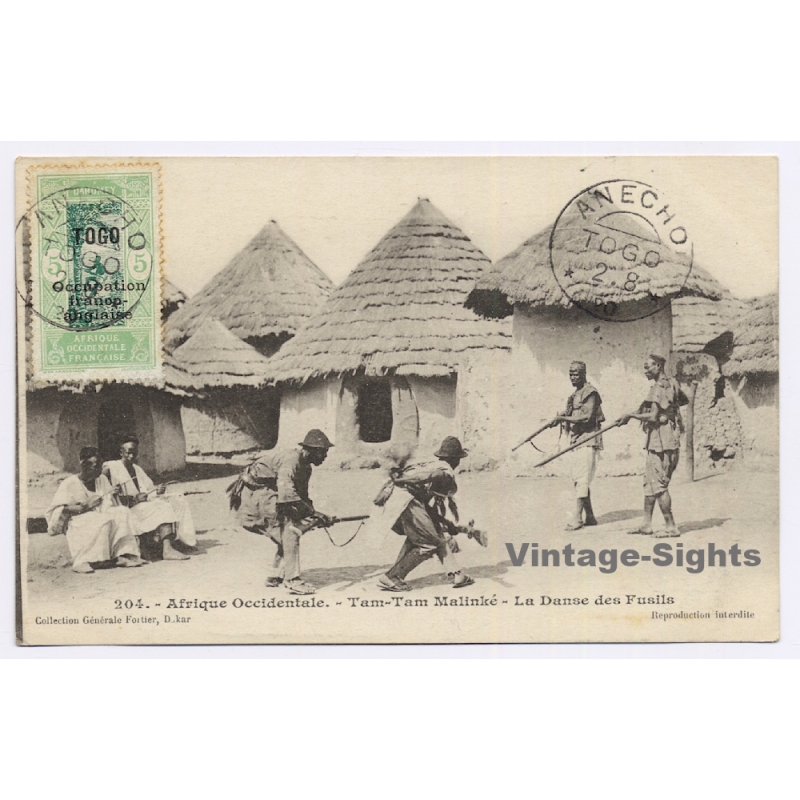 French Guinea: Tam-Tam Malinké - La Danse de Fusils / Ethnic (Vintage PC 1920)