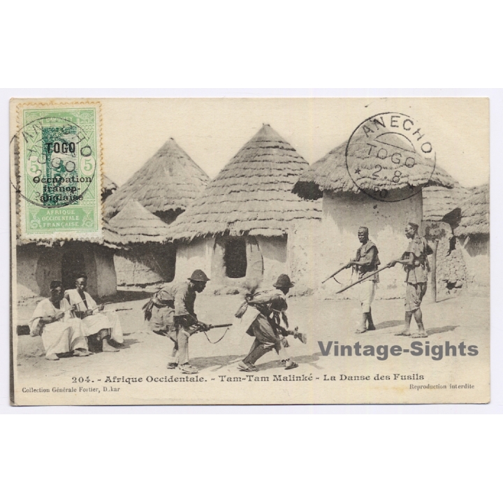 French Guinea: Tam-Tam Malinké - La Danse de Fusils / Ethnic (Vintage PC 1920)