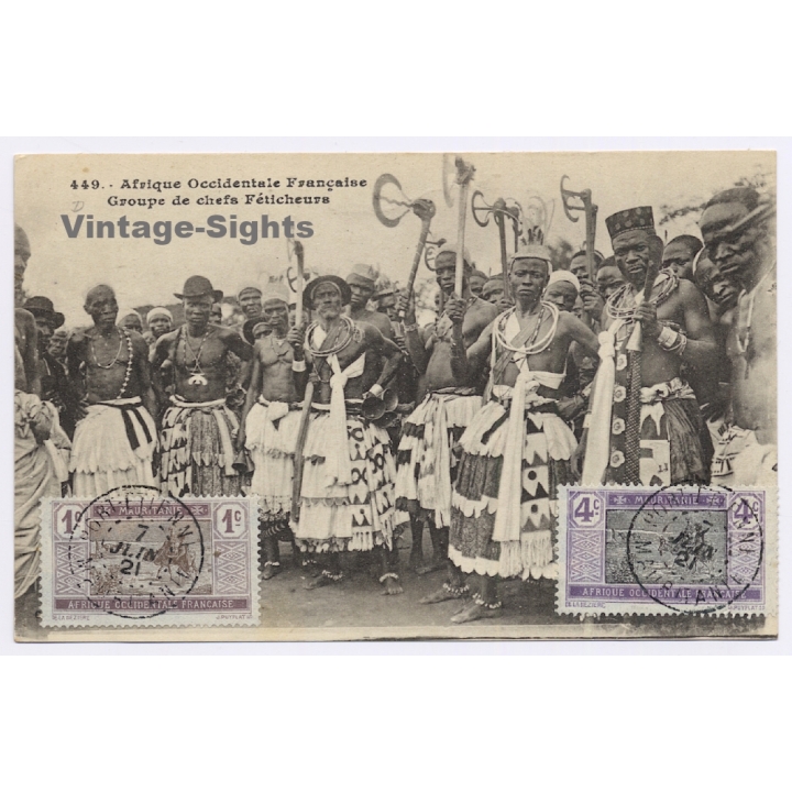 Dahomey / Benin: Groups de Chefs Féticheurs / Ethnic (Vintage PC 1921)