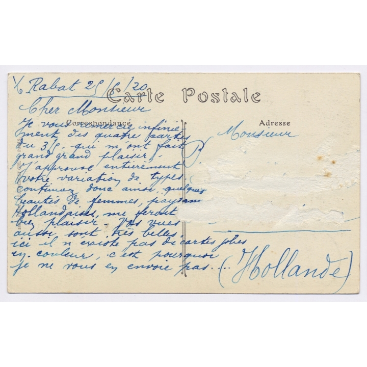 Morocco: Old Rabbi in traditional Garb / Judaica (Vintage PC 1920)