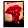 Face Study: Close-up Of Females' Lips With Red Currants *1 (Vintage Diapositive WOLFGANG KLEIN 1980s)