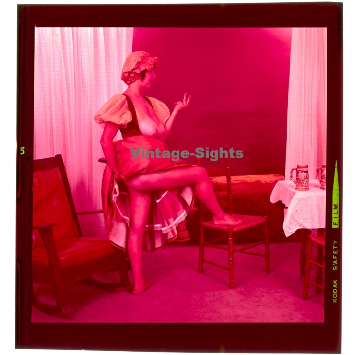 Erotic Study: Busty Semi Nude In Bavarian Garb*1 (Vintage Diapositive KORENJAK 1970s/1980s)