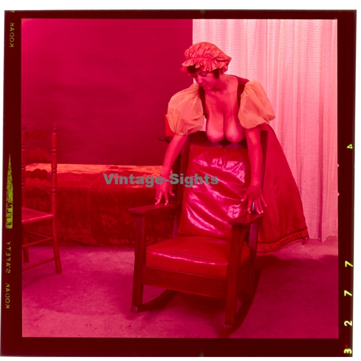 Erotic Study: Busty Semi Nude In Bavarian Garb*3 (Vintage Diapositive KORENJAK 1970s/1980s)