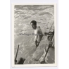 Handsome Young Man in Pool Looking At Camera / Gay INT (Vintage Photo 1960s)
