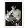 Handsome Topless Young Man in Toga*4 / Gay INT (Vintage Photo 1960s)