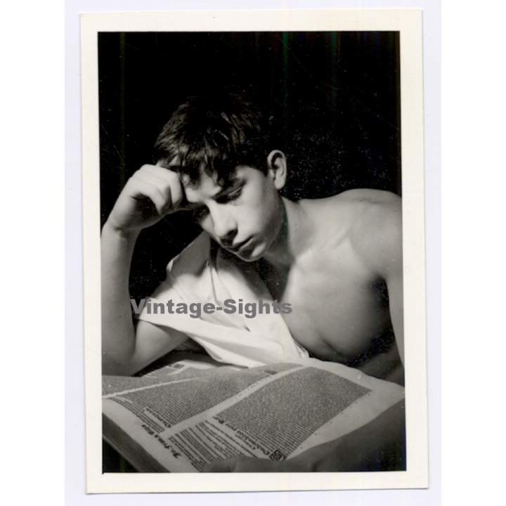 Handsome Topless Young Man in Toga*6 / Gay INT (Vintage Photo 1960s)