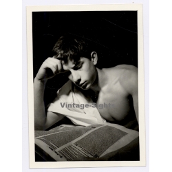 Handsome Topless Young Man in Toga*7 / Gay INT (Vintage Photo 1960s)